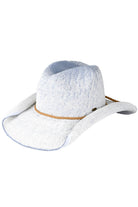 White-Denim C.C Ombre Rolled Up Edge Cowboy Hat is a versatile and stylish accessory. Made with a rolled-up edge design and ombre color, it offers a unique and trendy look. Its lightweight and durable material ensures comfort and long-lasting wear. Perfect for adding a touch of western flair to any outfit.