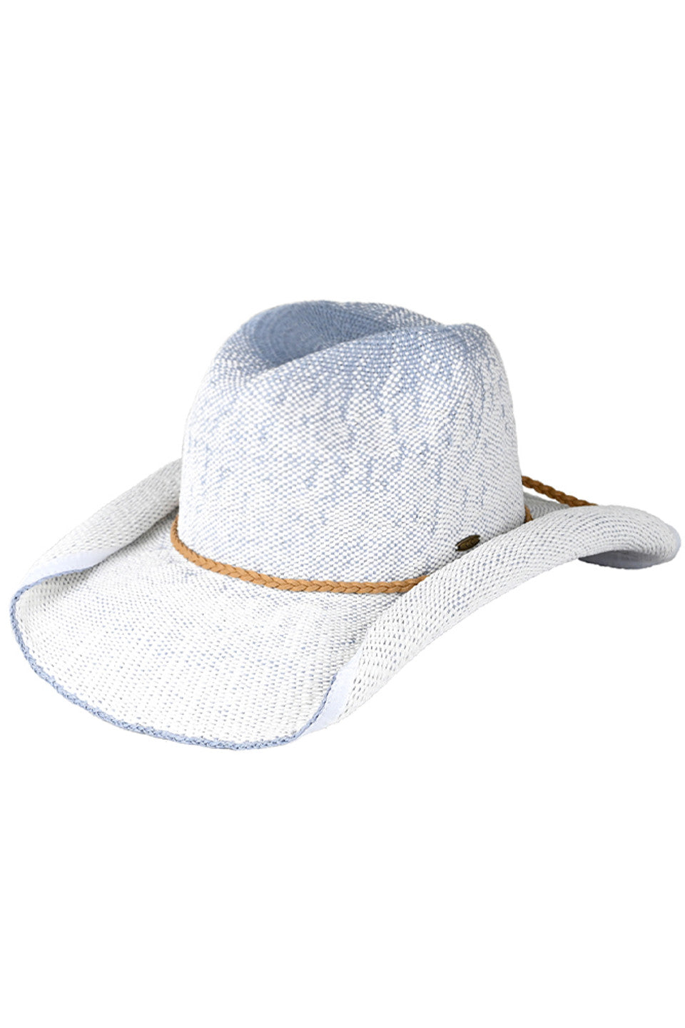 White-Denim C.C Ombre Rolled Up Edge Cowboy Hat is a versatile and stylish accessory. Made with a rolled-up edge design and ombre color, it offers a unique and trendy look. Its lightweight and durable material ensures comfort and long-lasting wear. Perfect for adding a touch of western flair to any outfit.