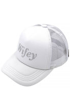 White C.C WIFEY Rhinestones Trucker Cap is a must-have for any stylish woman. With a dazzling display of rhinestones and a comfortable trucker design, you'll be turning heads wherever you go. Add a touch of glam to your daily look and show off your wifey status in style.