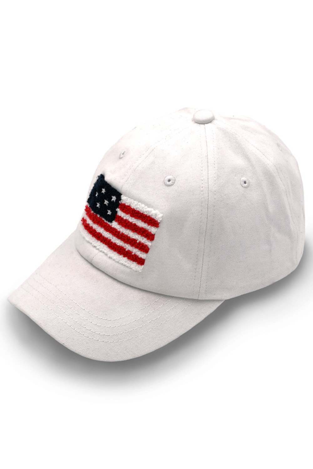 White C.C American Flag Chenille Patch Baseball Cap is a great accessory for patriotic individuals. The chenille patch adds a stylish and unique touch to the classic baseball cap design. Made with durable materials, it provides both comfort and durability. Show off your American pride with this cap.