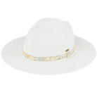 White Natural C.C Gem Stone Trim Band Straw Panama Sunhat, Keep your styles on even when relaxing at the pool or playing at the beach. Large, comfortable, and perfect for keeping the sun off your face, neck, and shoulders. Perfect summer, beach accessory. Ideal for travelers who are on vacation or just spending some time in the great outdoors. A great sunhat can keep you cool and comfortable even when the sun is high in the sky.