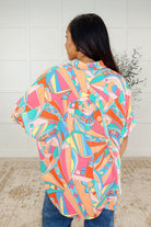 Wide Eyed Abstract Print Batwing Blouse - Charming Charlie