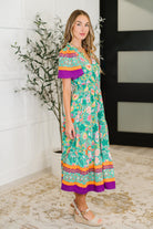 Wildflower Wish Gathered Tier Dress in Mint - Charming Charlie