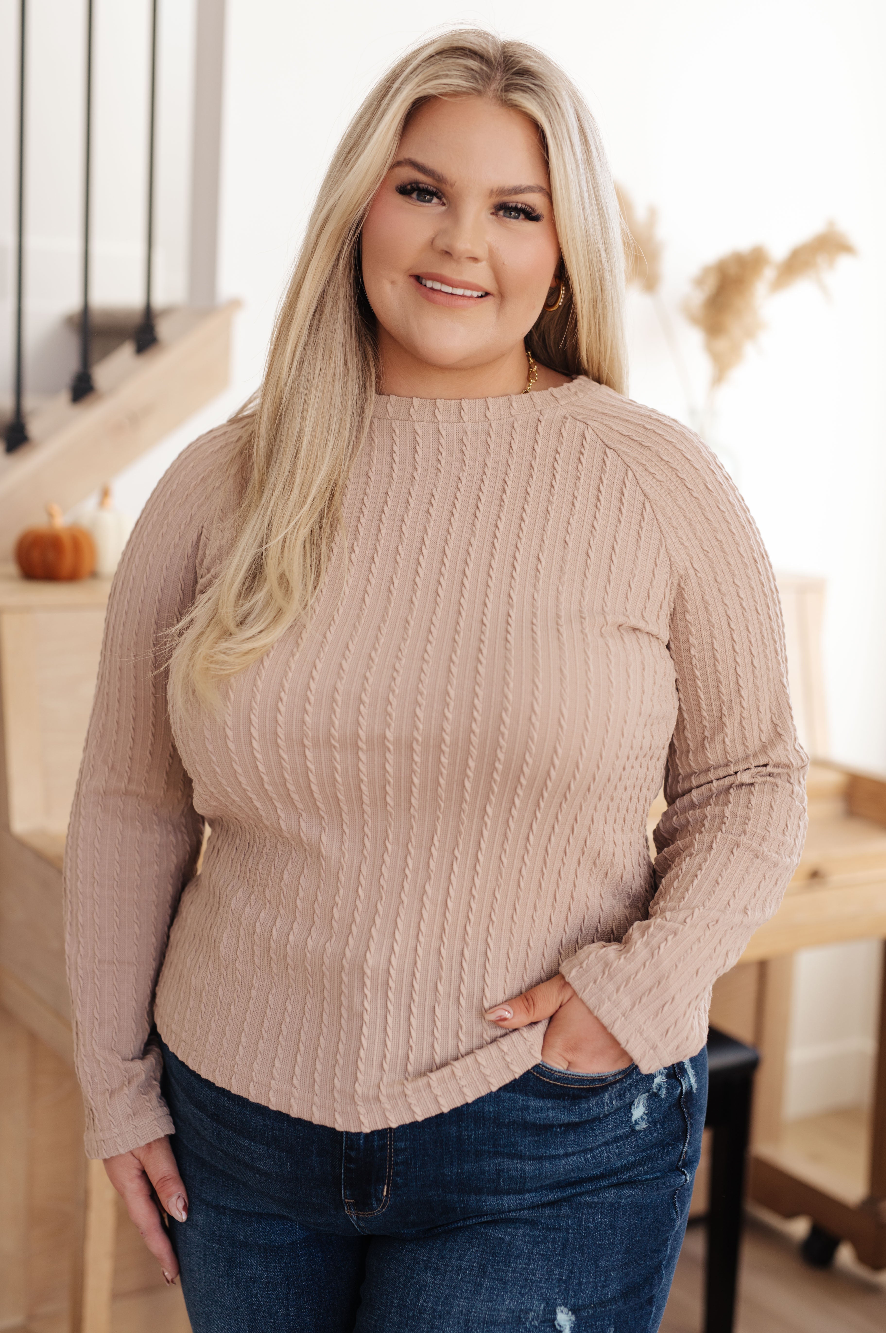 Winding Down Cable Detail Top - Charming Charlie