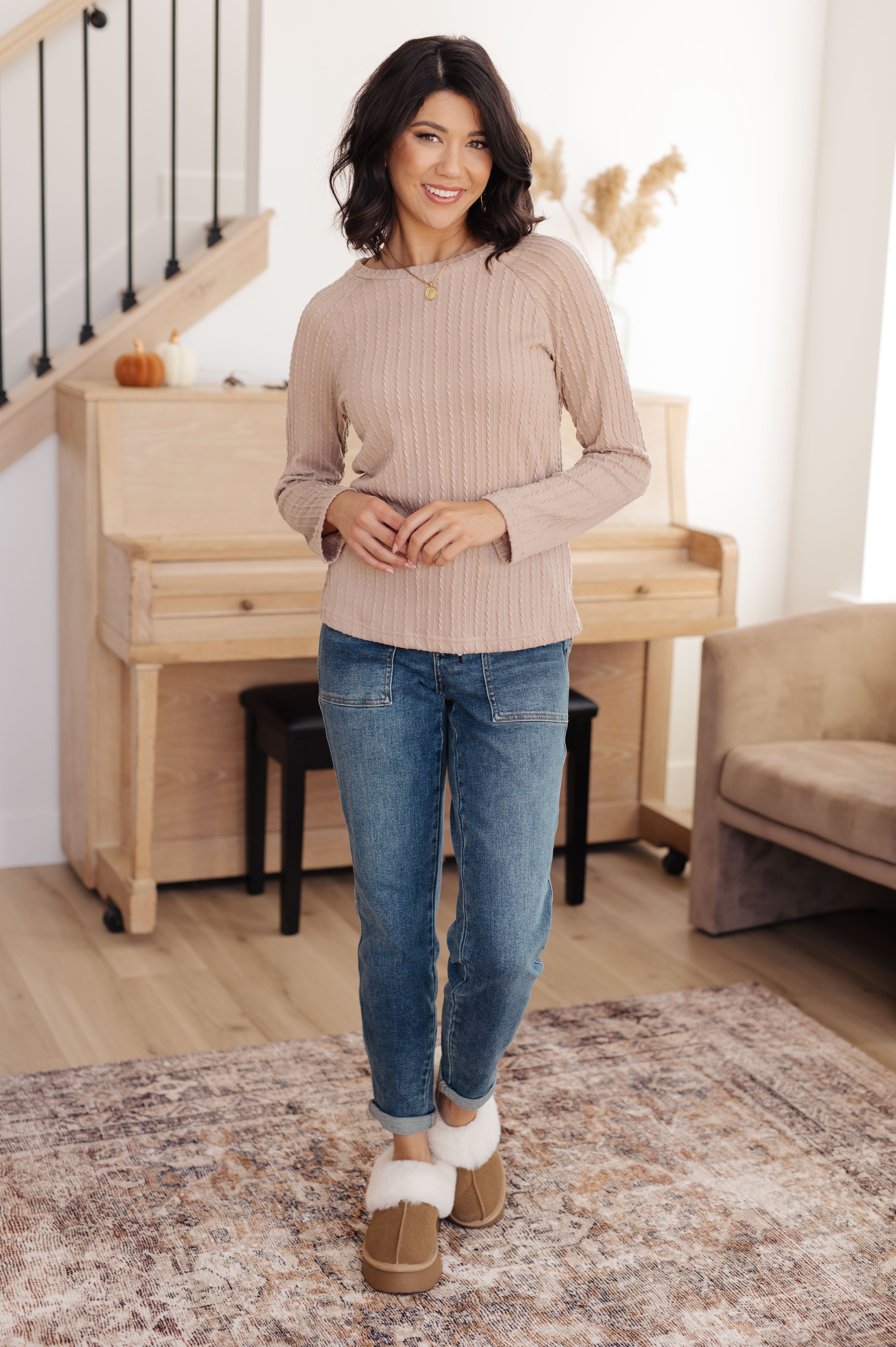 Winding Down Cable Detail Top - Charming Charlie