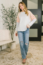 Wondering Aloud Patchwork Long Sleeve Top- 3/3/2026 NEW - Charming Charlie