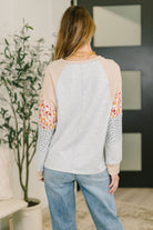 Wondering Aloud Patchwork Long Sleeve Top- 3/3/2026 NEW - Charming Charlie