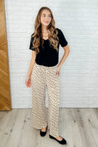 Working on Lounging Elastic Waist Bottoms in Khaki - Charming Charlie