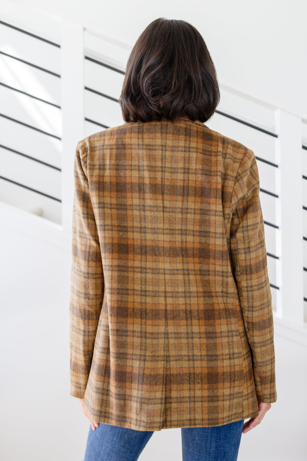 World Class Plaid Blazer - Charming Charlie