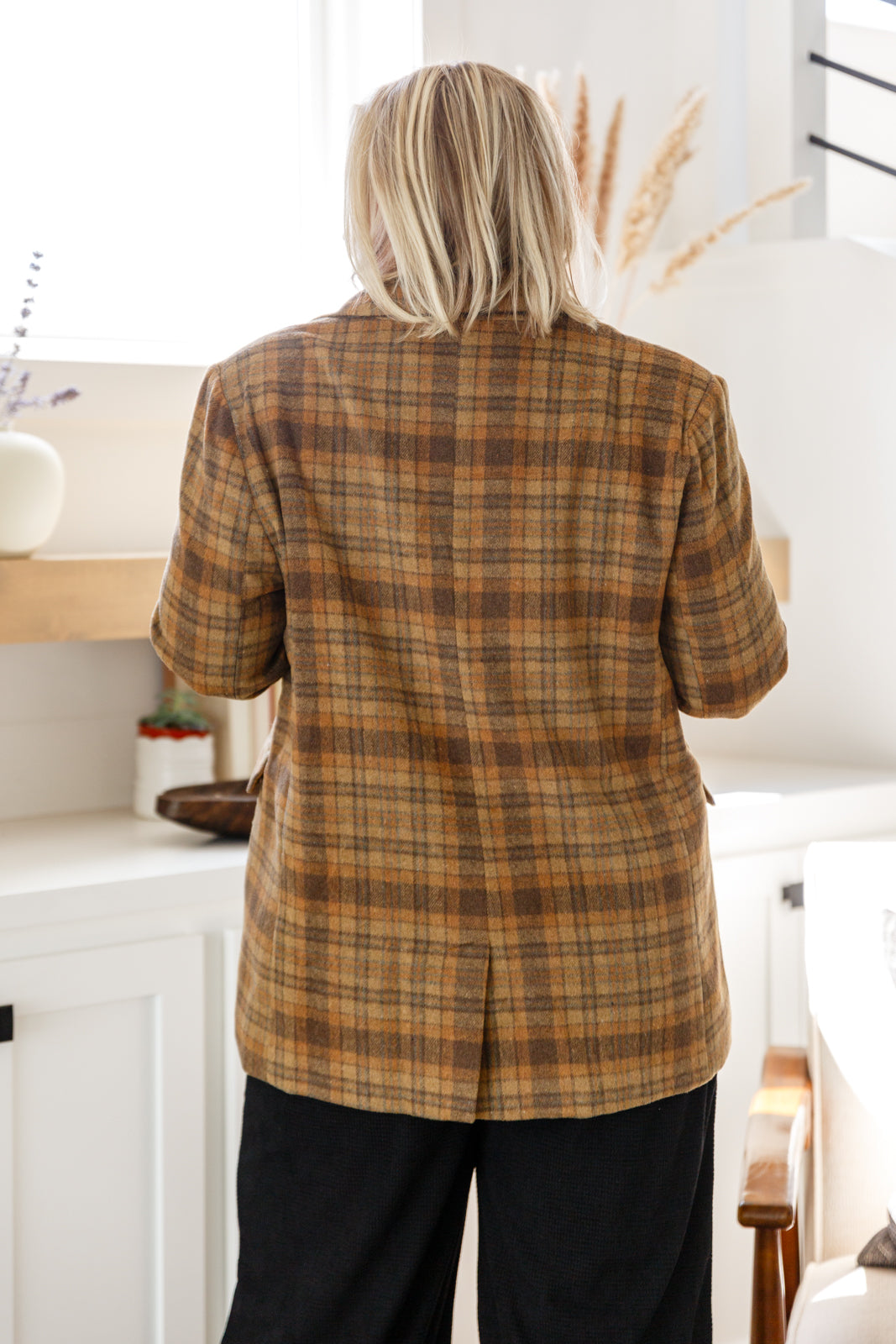 World Class Plaid Blazer - Charming Charlie