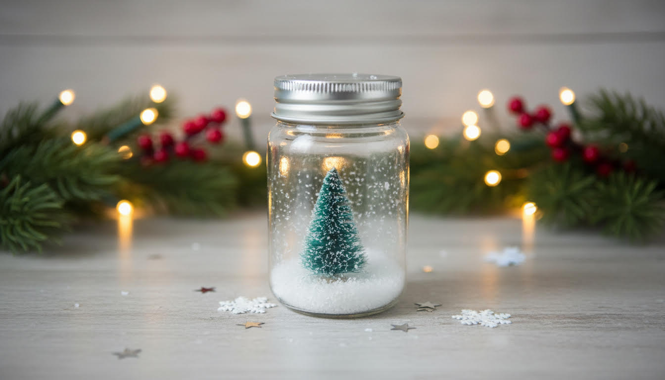 Mini Christmas Tree in Snowy Jar - Charming Charlie