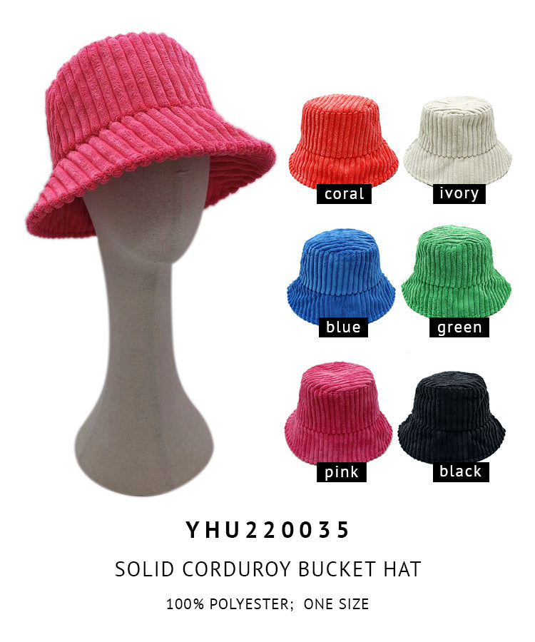 Solid Corduroy Bucket Hat