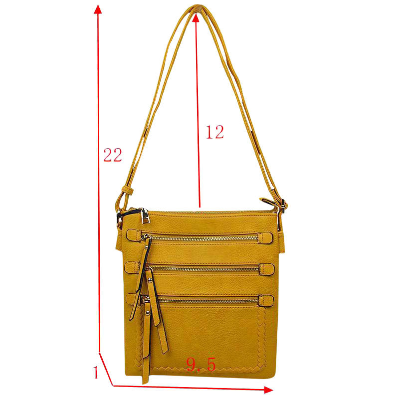 Yellow Fashionable Womens Soft Faux  Leather Crossbody Purse Shoulder Bag, Show your trendy side with this awesome crossbody bag. Have fun and look stylish. Versatile enough for wearing straight through the week, perfectly lightweight to carry around all day. Hands-Free Cross-Body adds an instant runway style to your look, giving it ladylike chic. This handbag is destined to become your new favorite. Detachable, adjustable crossbody strap. Exterior front zip pocket.