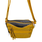 Yellow Fashionable Womens Soft Faux  Leather Crossbody Purse Shoulder Bag, Show your trendy side with this awesome crossbody bag. Have fun and look stylish. Versatile enough for wearing straight through the week, perfectly lightweight to carry around all day. Hands-Free Cross-Body adds an instant runway style to your look, giving it ladylike chic. This handbag is destined to become your new favorite. Detachable, adjustable crossbody strap. Exterior front zip pocket.