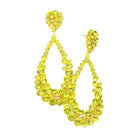 Yellow Crystal Bubble Cluster Teardrop Evening Earrings, These gorgeous Crystal pieces will show your class in any special occasion. The elegance of these crystal evening earrings goes unmatched. Perfect jewelry to enhance your look. Awesome gift for birthday, Anniversary, Valentine‚Äôs Day or any special occasion.
