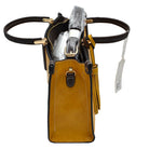 Yellow Large Shoulder Vegan Leather Tassel Handbag For Women. High quality Vegan Leather is a luxurious and durable, Stay organized in style with this square-shaped shopper tote bag that is fully two contrasting interior and exterior solid colors. This vegan leather handbag includes an on-trend removable tassel embellishment. Guaranteed, This will be your go-to handbag. 