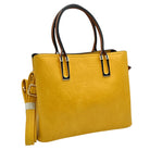 Yellow Solid Faux Leather Tote Bag Shoulder Bag, is perfect for the modern woman. Crafted with genuine faux leather, this stylish bag is durable, light, and spacious, and with adjustable straps, it is perfect for everyday use. Its sleek design will have you turning heads wherever you go.