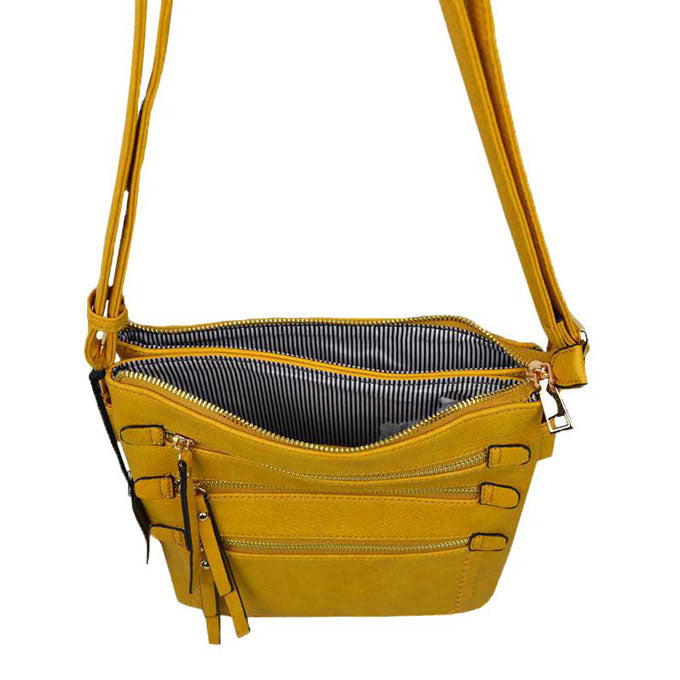 Yellow Trendy Womens Soft Leather Crossbody Purse Shoulder Bag. Convertible bags great for different activities including quick getaways, long weekends, picnics, beach or even to go to the gym! Works with any outfit and will always get compliment from others. Roomy enough to carry all of your essentials, shoulder strap provides comfortable, hassle-free carrying, suitable for different ages, ideal for everyday use. 