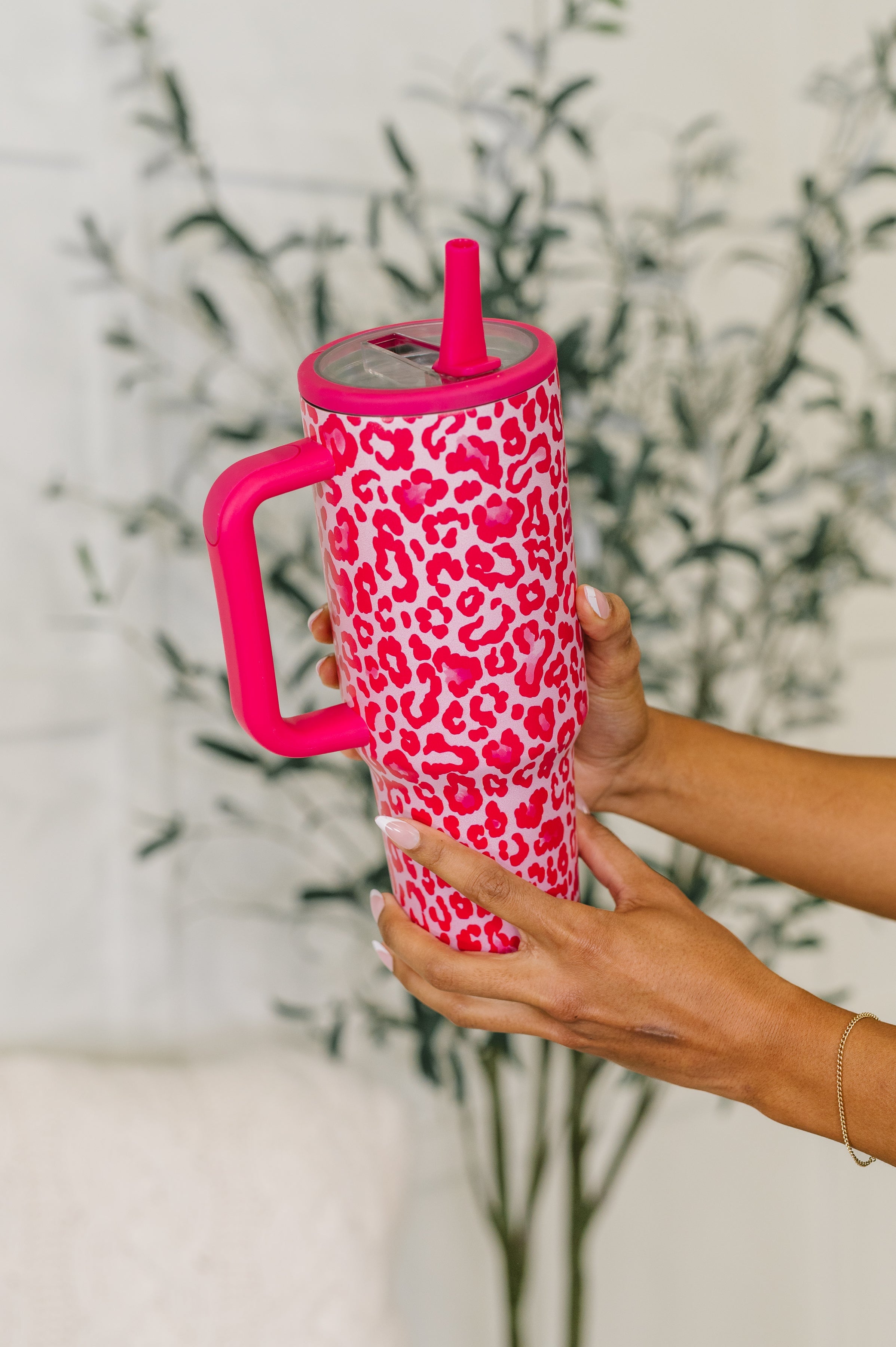 Yes, Girl, Yes Leopard Print Tumbler in Hot Pink - Charming Charlie