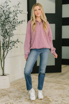 You Should Know Half Zip Pullover in Light Rose - Charming Charlie