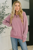 You Should Know Half Zip Pullover in Light Rose - Charming Charlie