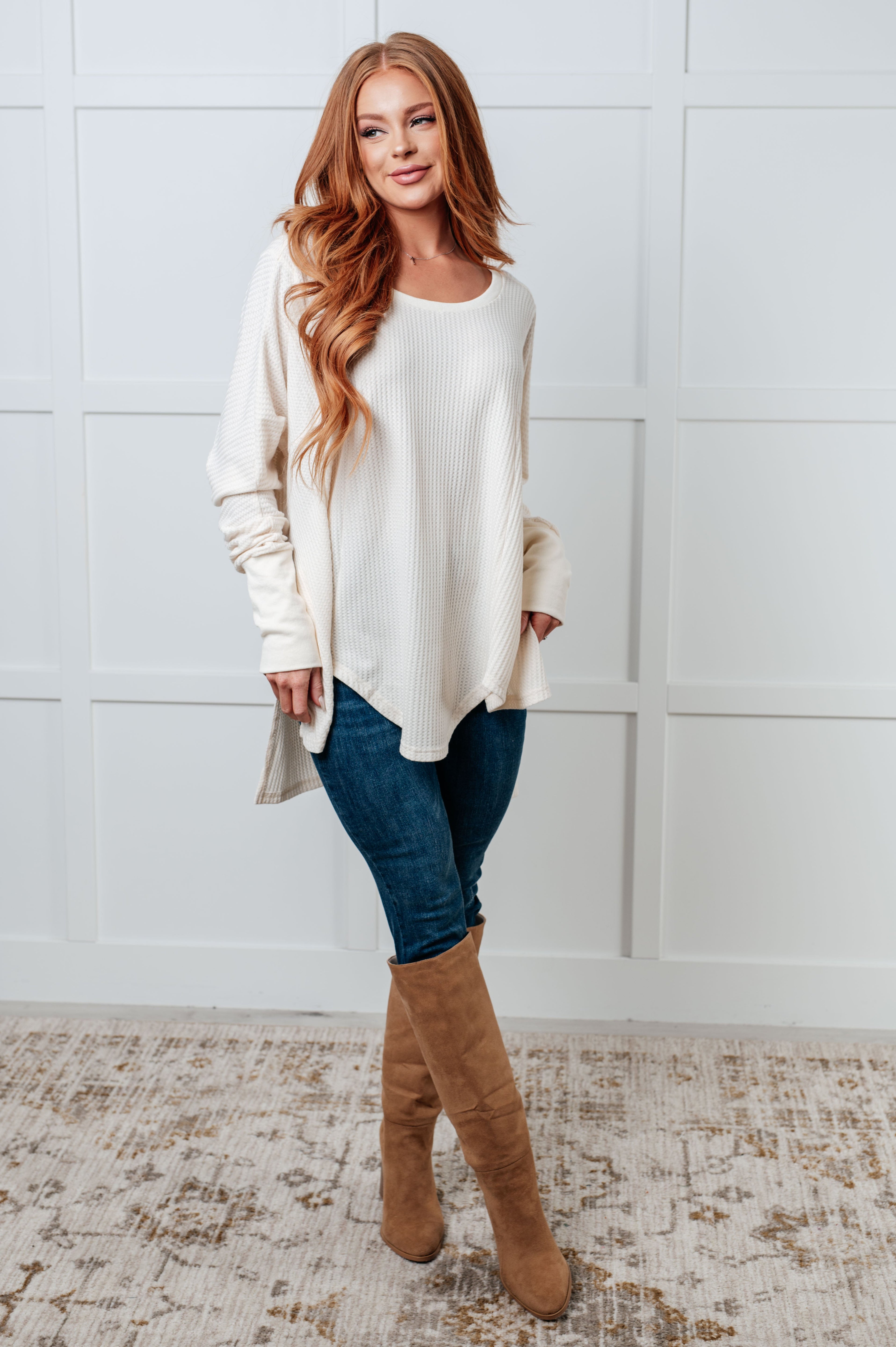 You're Too Kind Waffle Knit Top - Charming Charlie