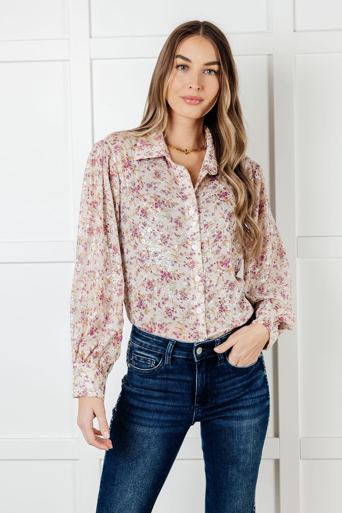 You and I Connect Floral Button Up Blouse - Charming Charlie