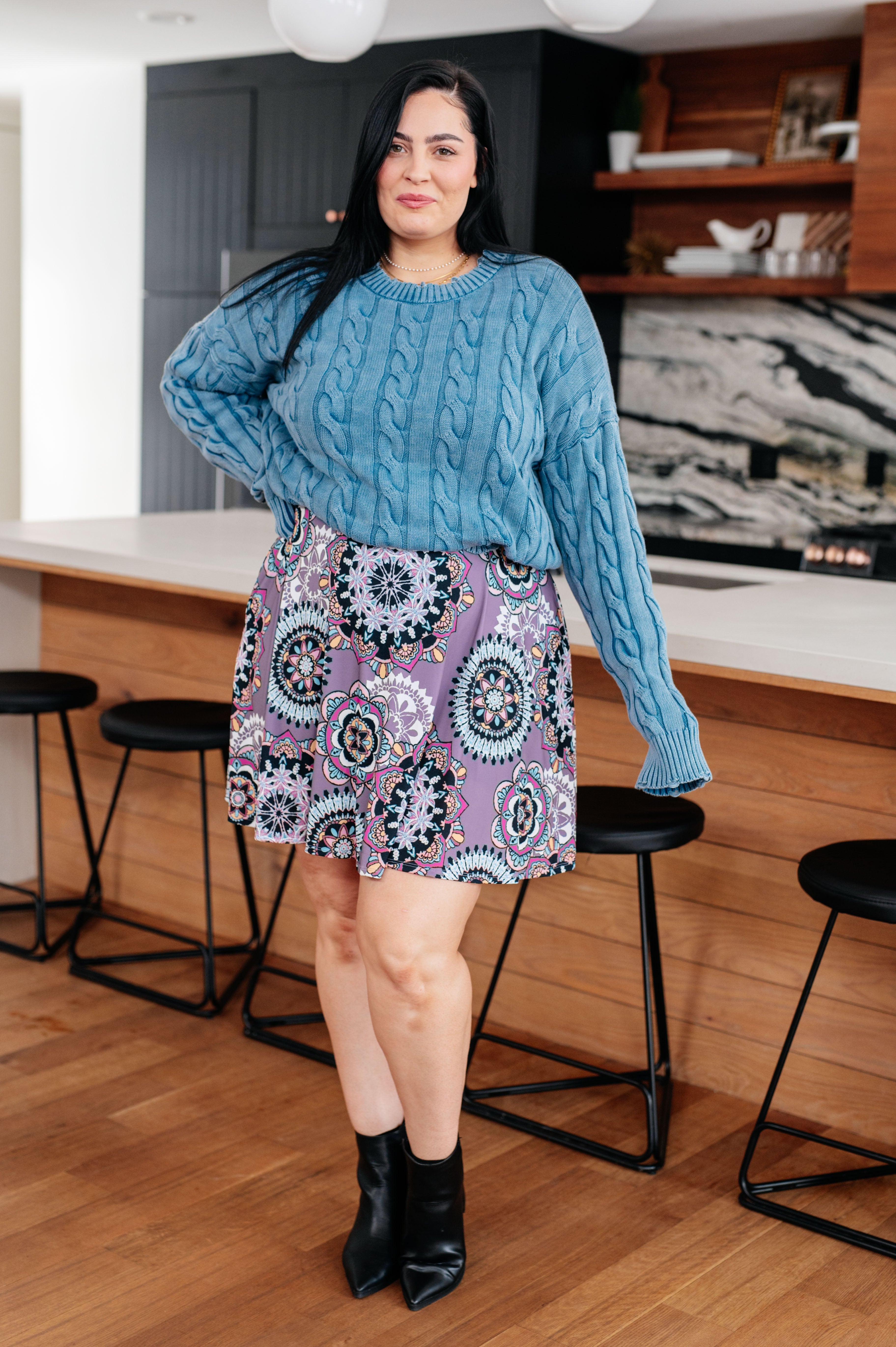 In the Right Direction Cable Knit Sweater - Charming Charlie