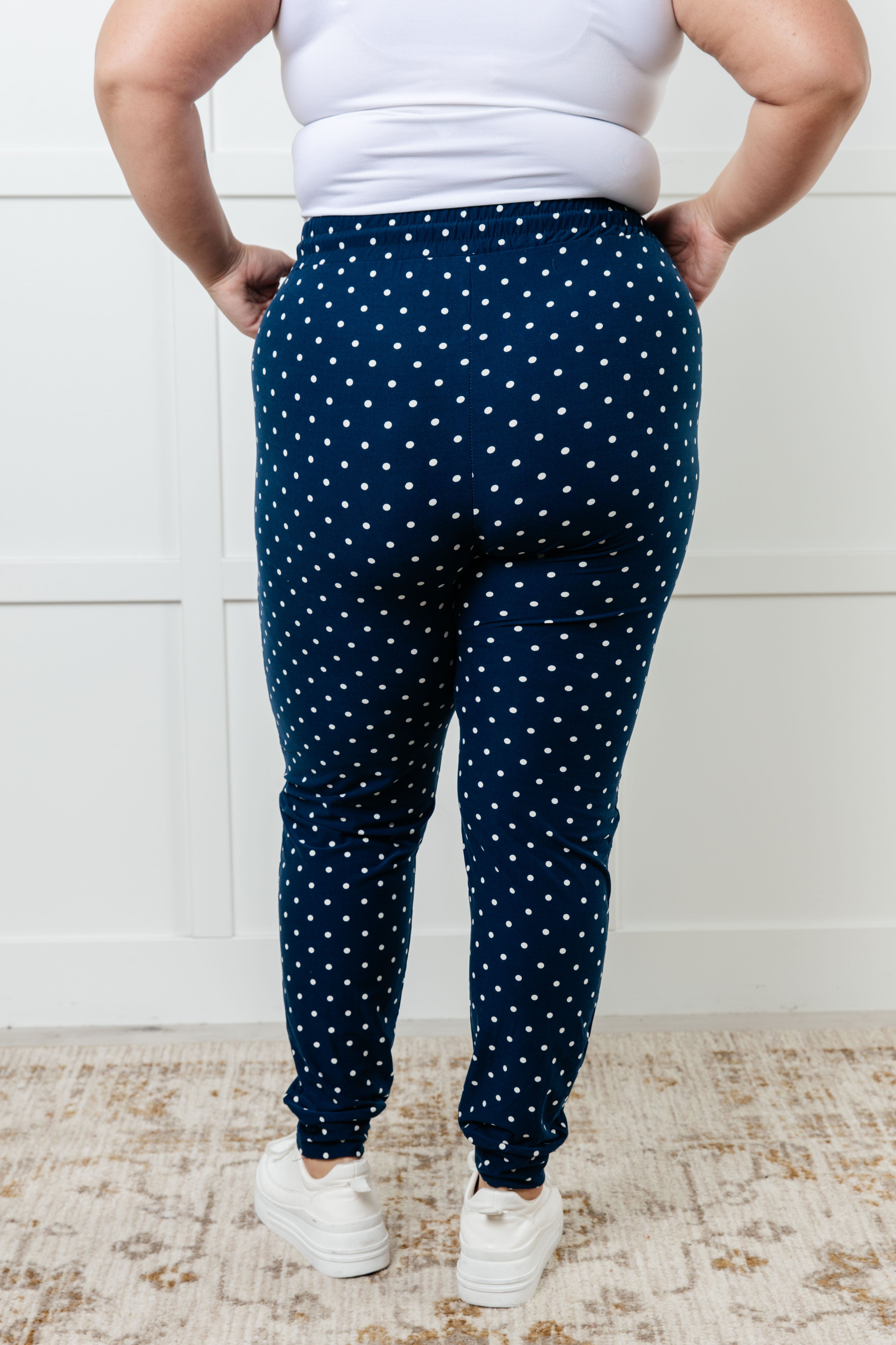 Your New Favorite Joggers in White Polka Dot - Charming Charlie