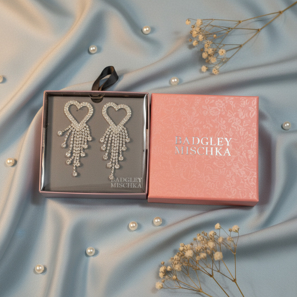 Dazzling Crystal Heart Drop Earrings - Charming Charlie