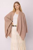 Solid Ruana With Shoulder Strap - Charming Charlie
