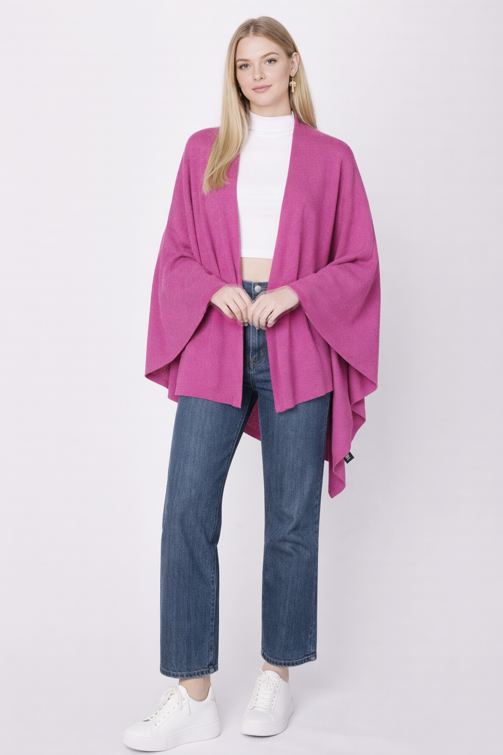 Solid Ruana With Shoulder Strap - Charming Charlie