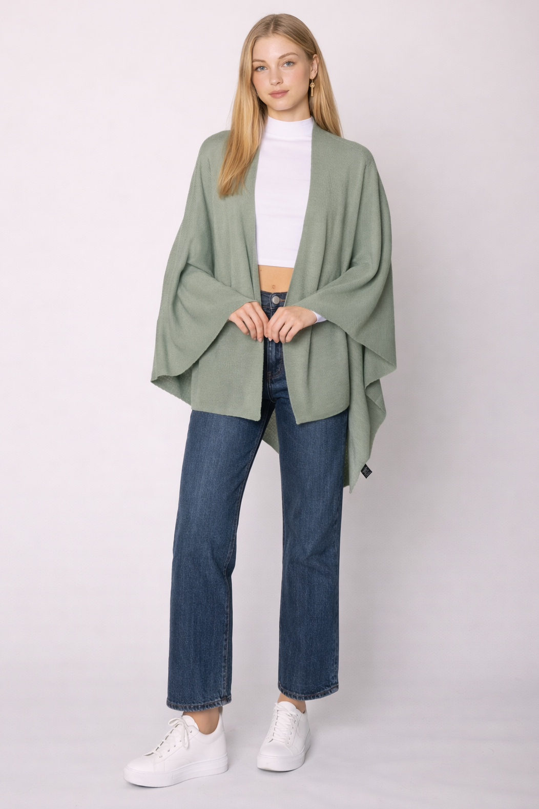 Solid Ruana With Shoulder Strap - Charming Charlie