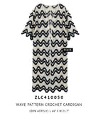 Wave Pattern Crochet Cardigan - Charming Charlie