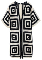 Square Pattern Crochet Cardigan - Charming Charlie