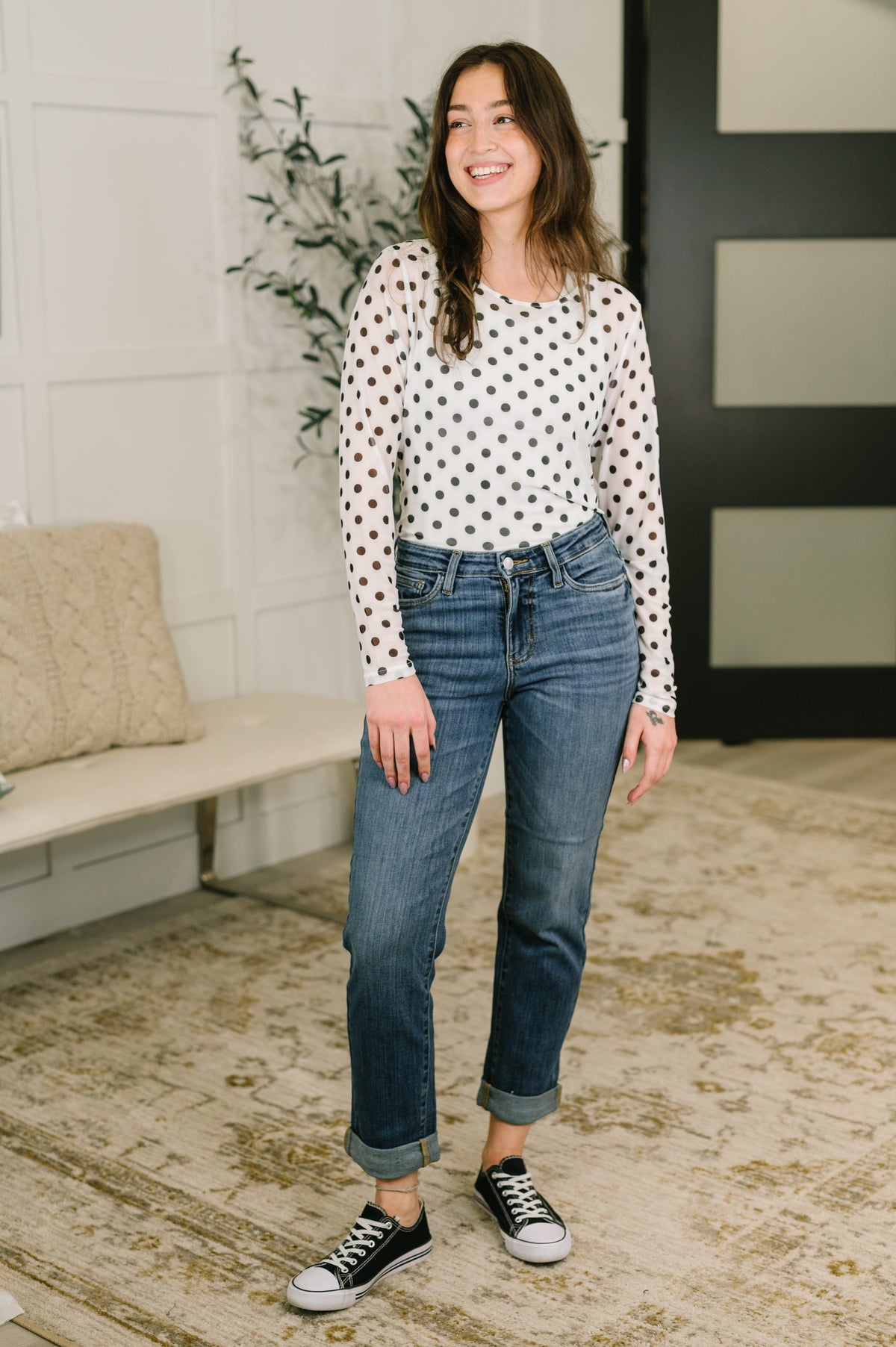 Zoey Mid Rise Billie Boyfriend Jean in Everyday Indigo - Charming Charlie