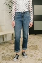 Zoey Mid Rise Billie Boyfriend Jean in Everyday Indigo - Charming Charlie