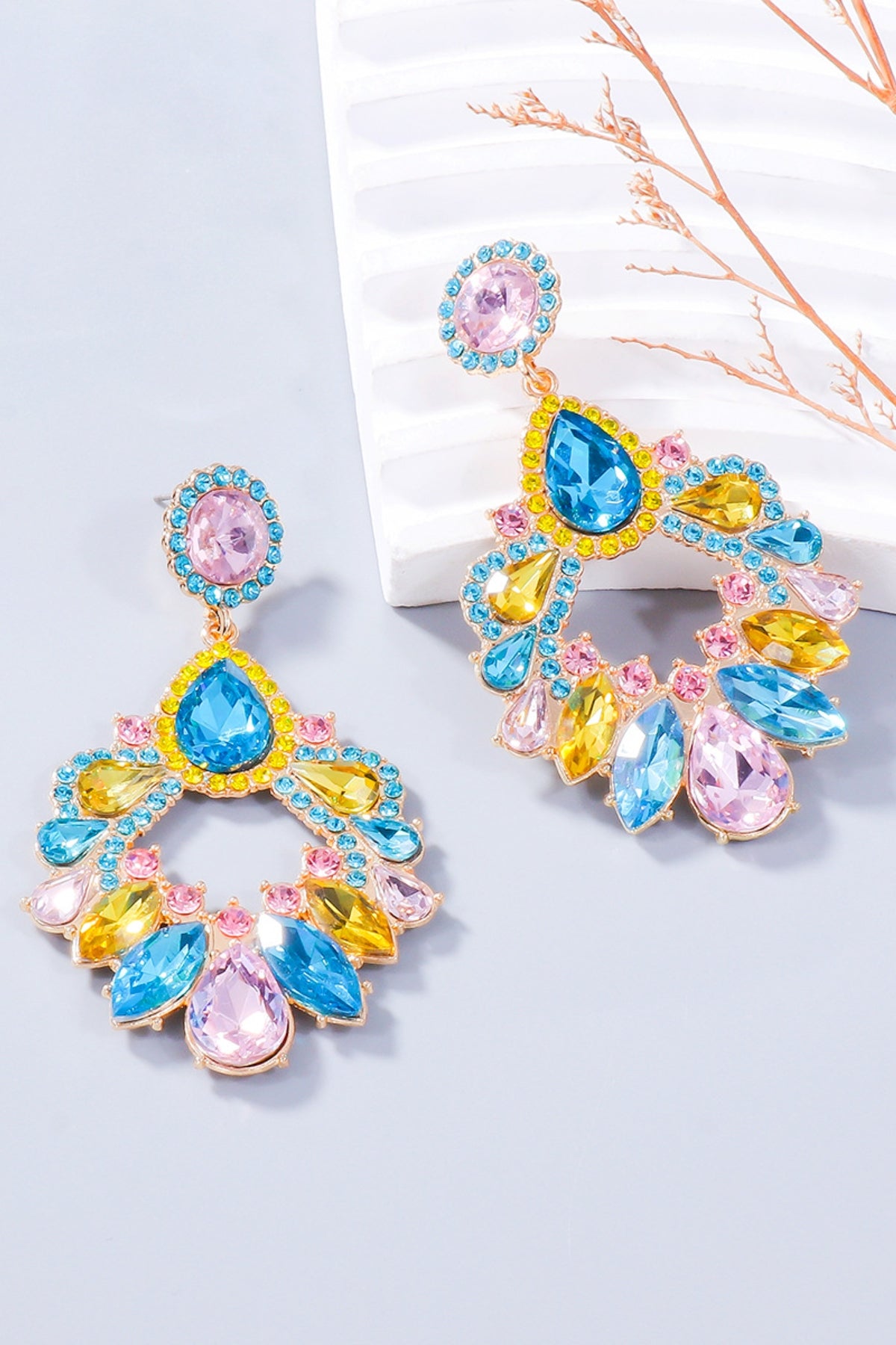 Alloy Rhinestone Dangle Earrings - Charming Charlie