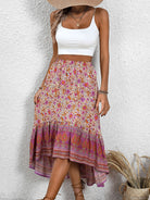 High-Low Elastic Waist Skirt - Charming Charlie