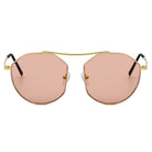 CHOCTAW | S2035 - Women Round Tinted Flat Lens Spectacles Opticals Sunglasses Circle - Cramilo Eyewear - Stylish Trendy Affordable Sunglasses Clear Glasses Eye Wear Fashion