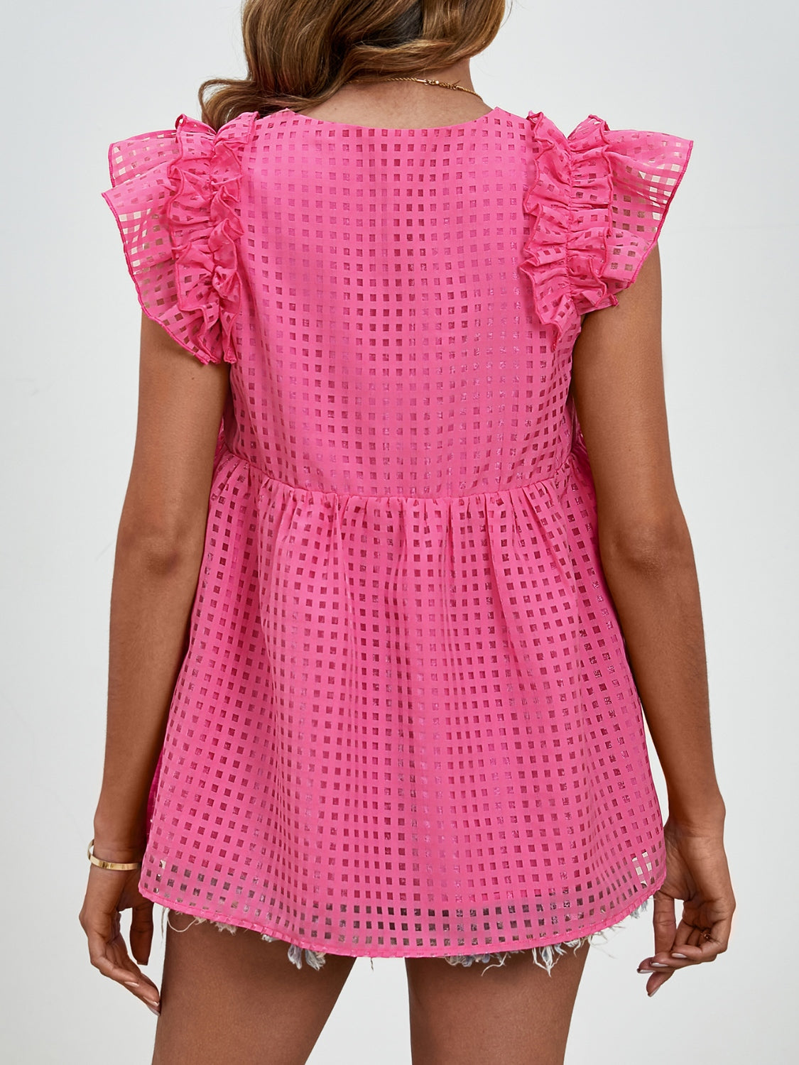 Ruched V-Neck Cap Sleeve Blouse - Charming Charlie