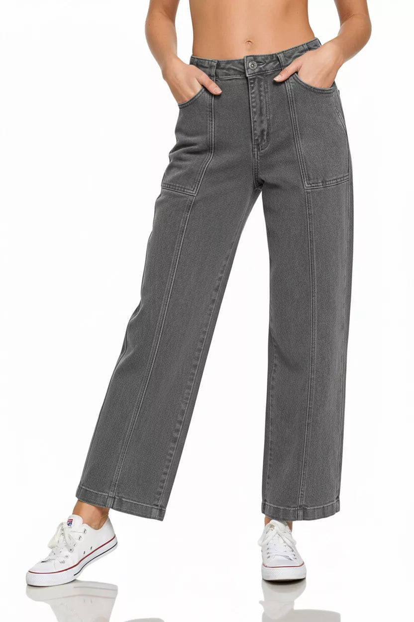 Zenana Straight Leg Utility Pocket Jeans – Charming Charlie