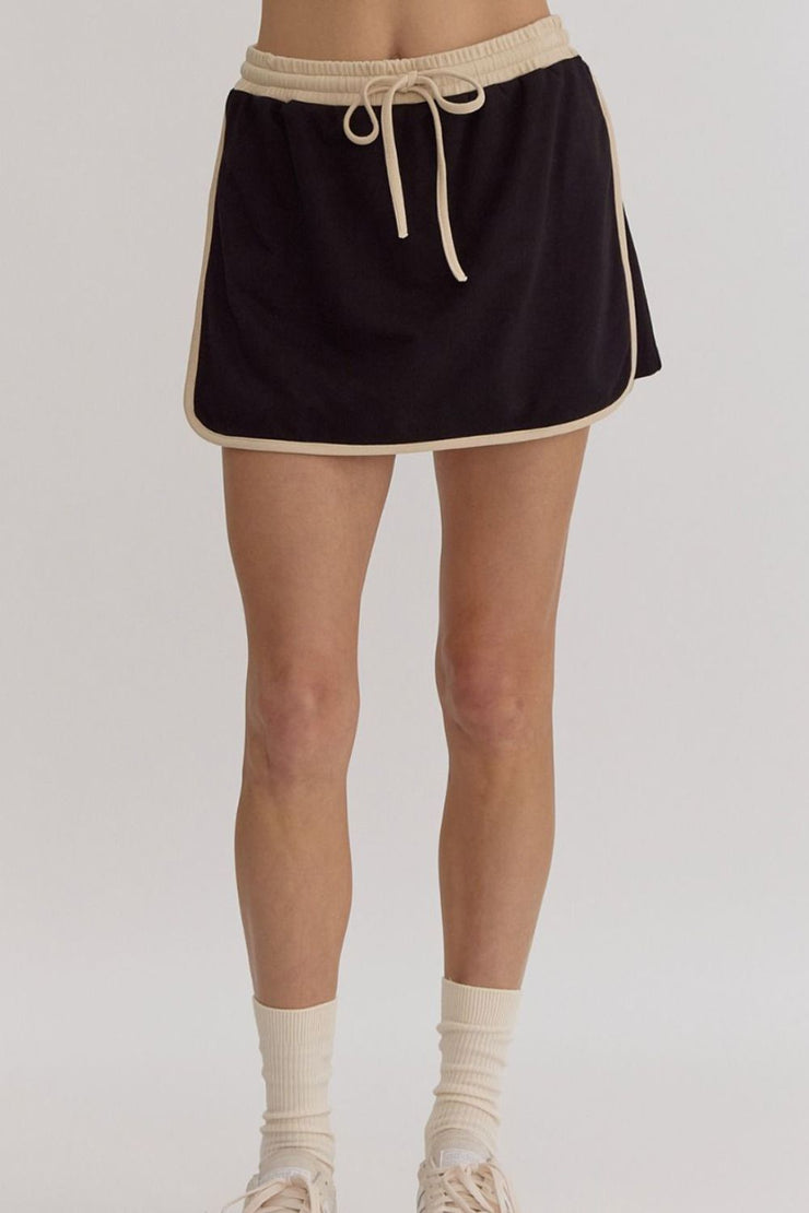 Contrast Trim Round Neck Top and Pants Set main image 1