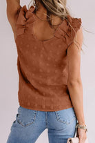 Full Size Swiss Dot V-Neck Tank - Charming Charlie