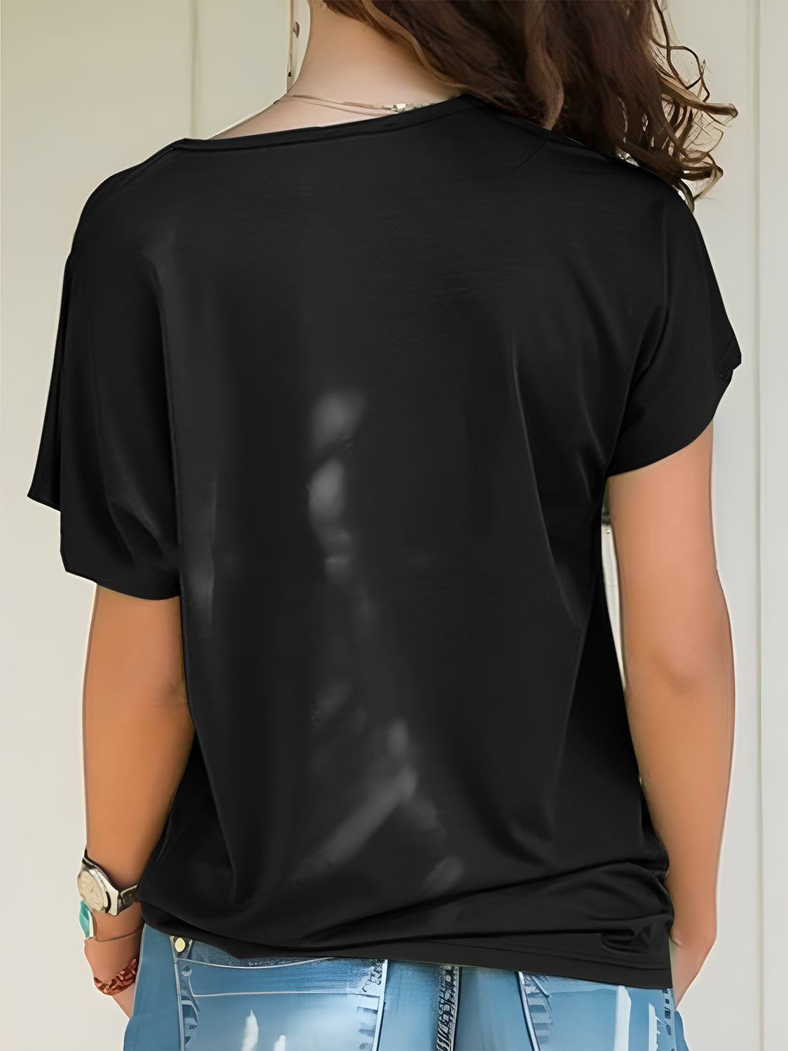 トップス DIANTE ASYMMETRY NECK HALF SLEEVE TOPS Asymmetrical Neck Short Sleeve T-Shirt – Charming Charlie