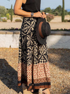 Geometric Elastic Waist Maxi Skirt - Charming Charlie