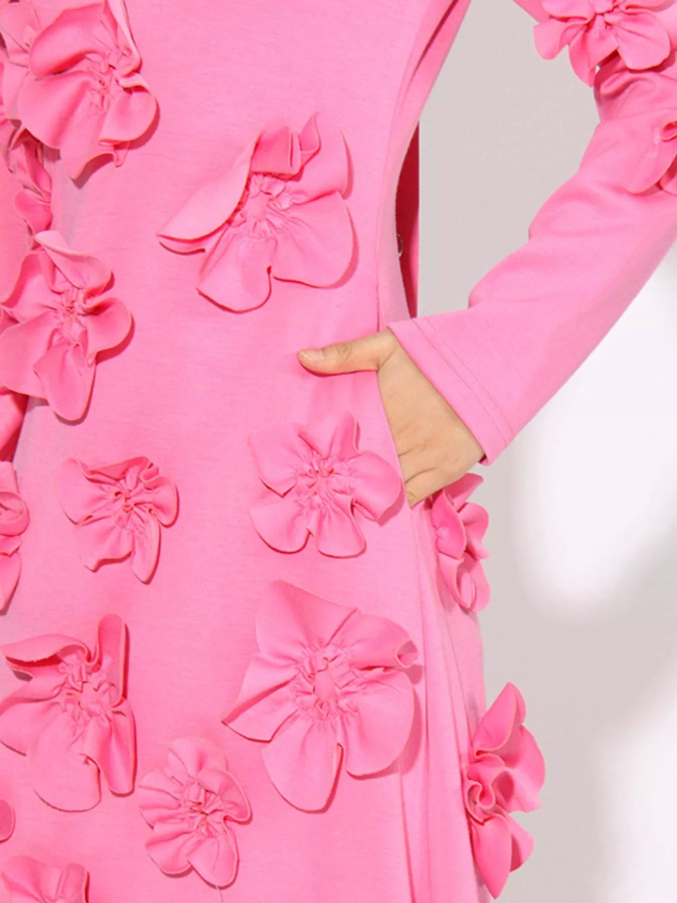 chinese dress ladies Floral Applique Long Sleeve Maxi Dress – Charming Charlie