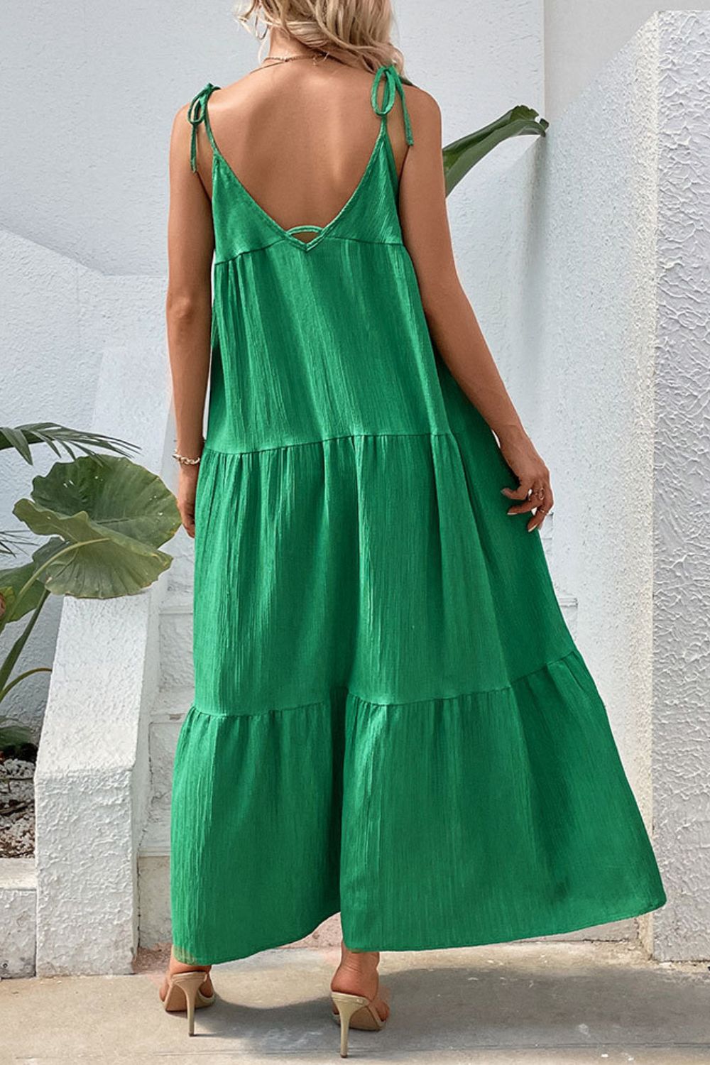 Tie-Shoulder Tiered Maxi Dress – Charming Charlie