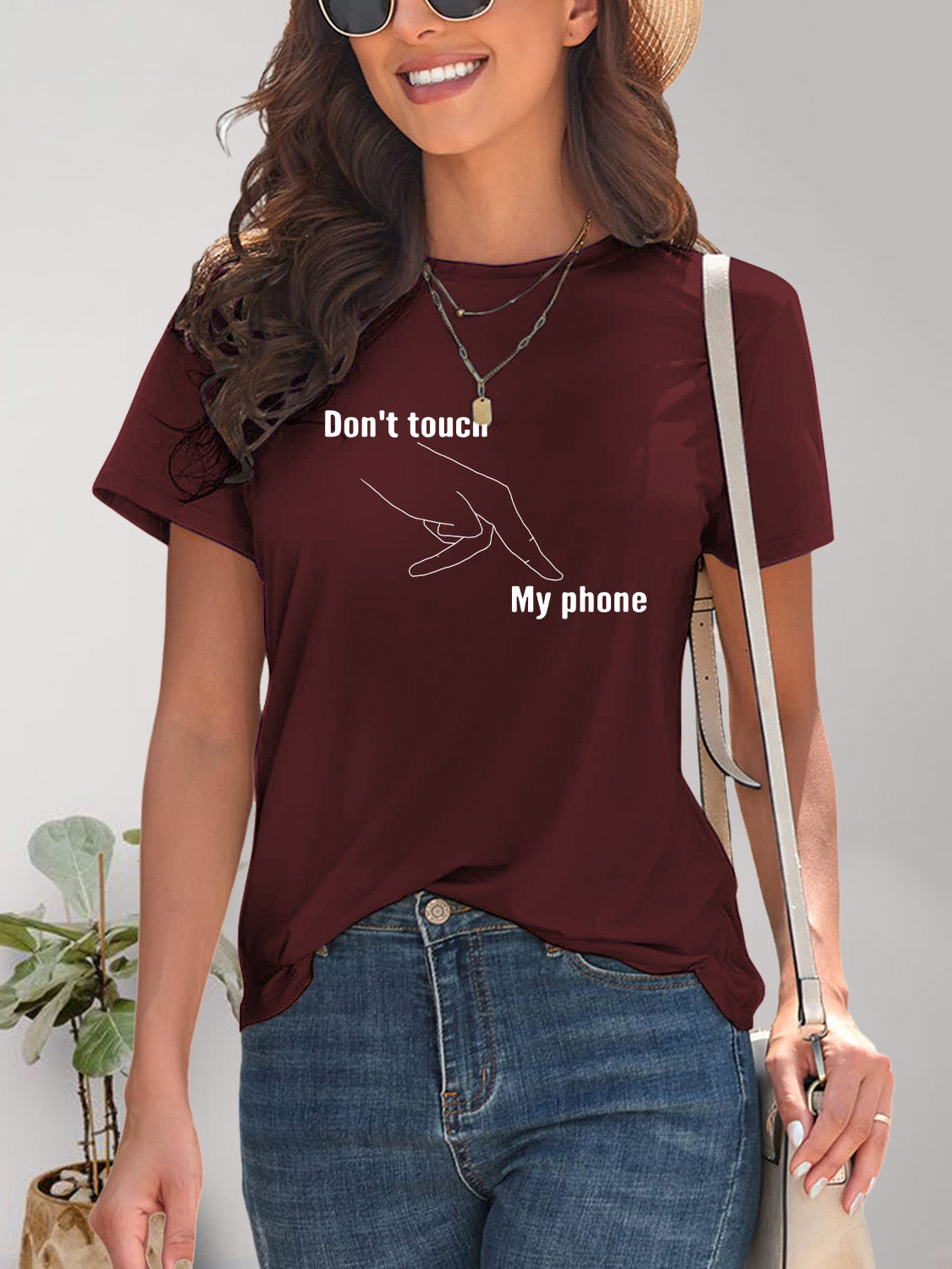 Graphic Round Neck Short Sleeve T-Shirt - Charming Charlie