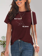 Graphic Round Neck Short Sleeve T-Shirt - Charming Charlie